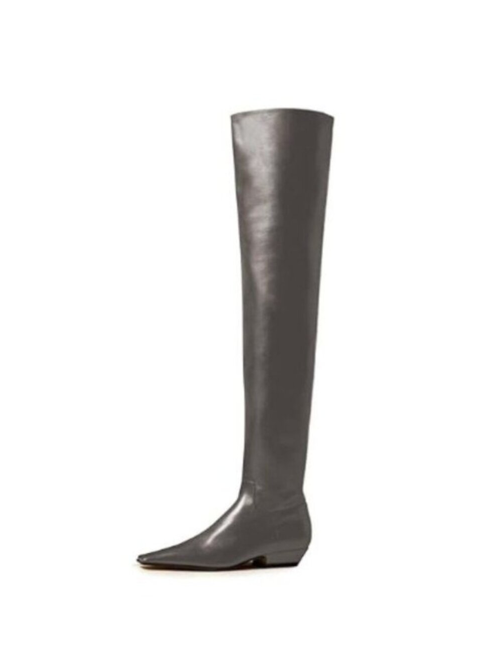 miss left Women Closed Square Toe Over the Knee Boots Wide Calf Low Thick Heel